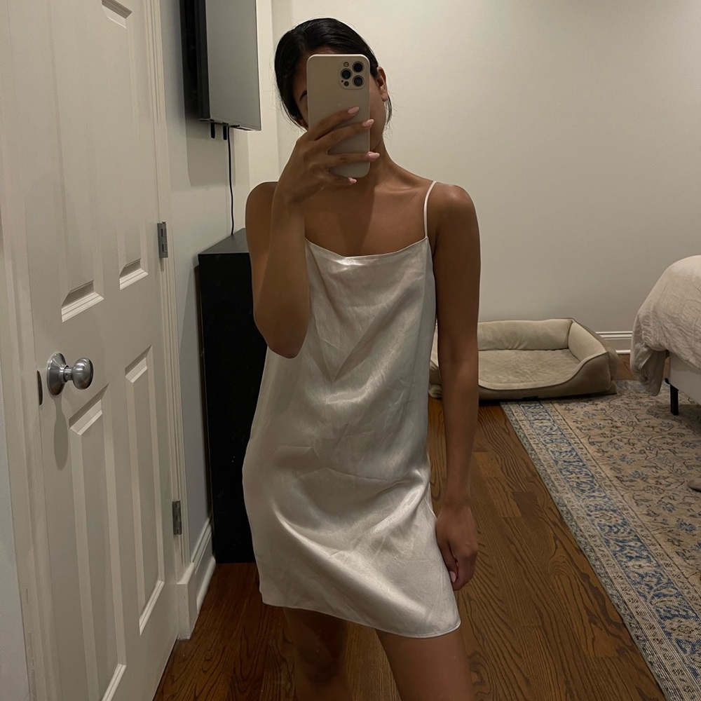 aritzia silk slip dress